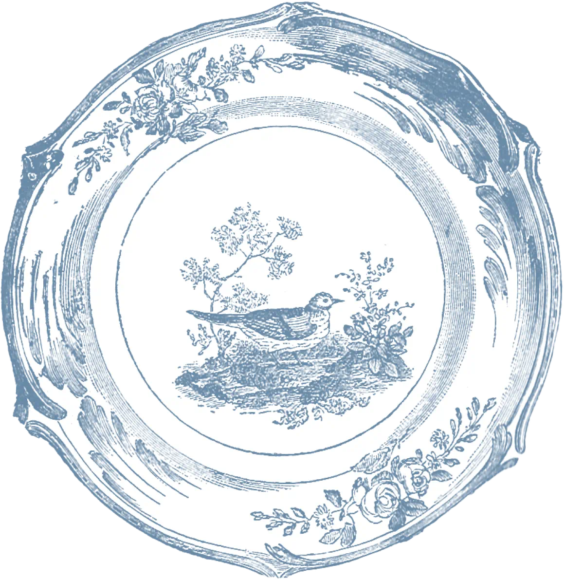 Teller mit Landschaftsmotiv